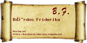 Bárdos Friderika névjegykártya